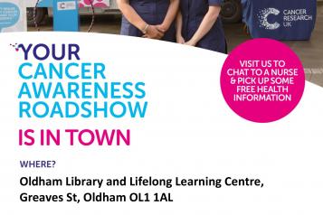 Cancer research uk roadshow august library poster